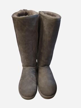 Ag Adriano Goldschmied Tall Grey Suede Winter Boots